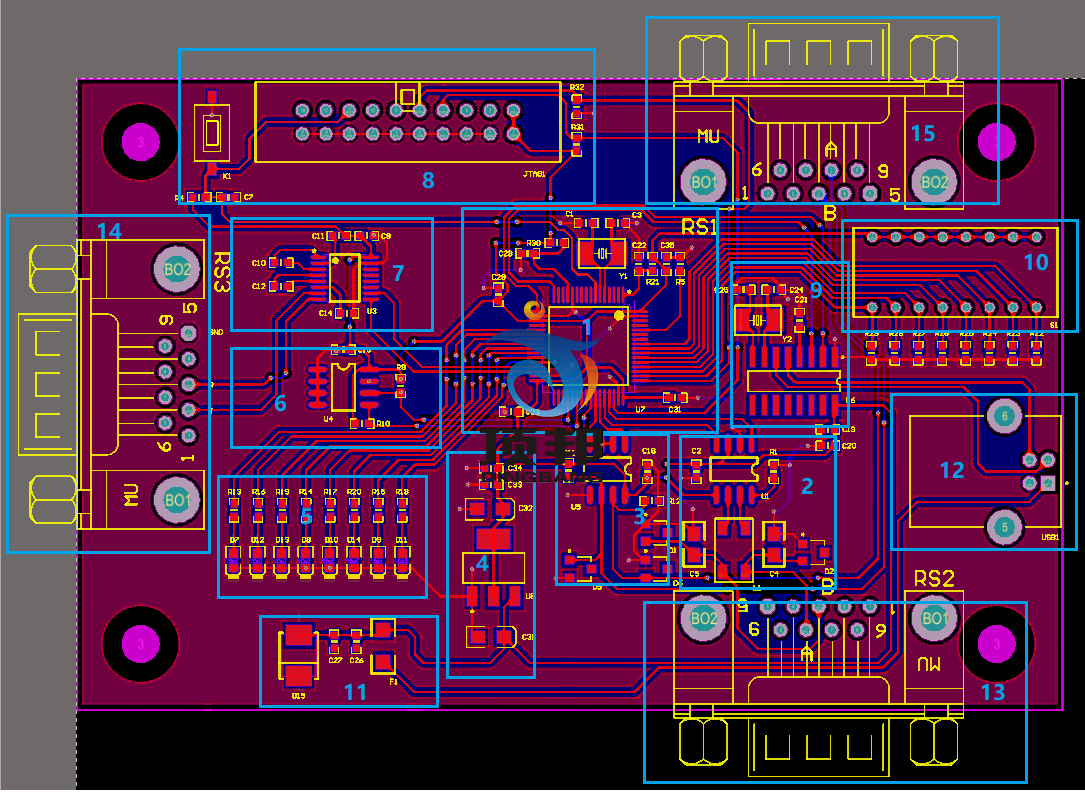 船舶CAN-BUS工控網絡實驗裝置(圖11) 通信電路板