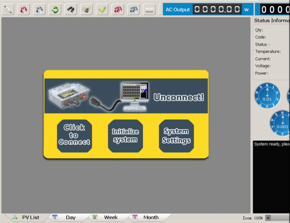 風光互補發(fā)電測量與控制實訓系統(tǒng)(圖3) 并網監(jiān)控畫面