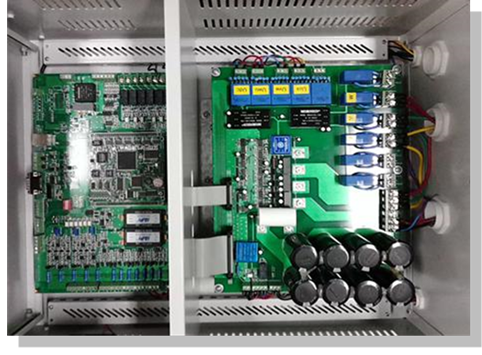 雙饋風(fēng)力發(fā)電實驗系統(tǒng)(圖3) 雙饋風(fēng)電機組圖及變流器內(nèi)部圖