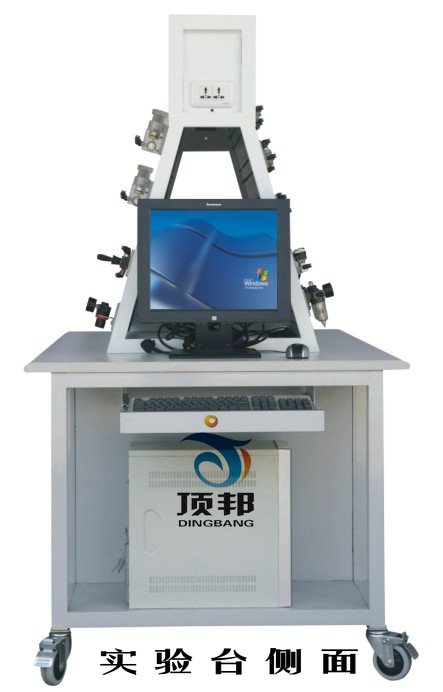 鋁槽式鐵桌液壓PLC控制實(shí)驗(yàn)臺(tái)(圖2) 液壓PLC控制實(shí)驗(yàn)臺(tái)側(cè)面