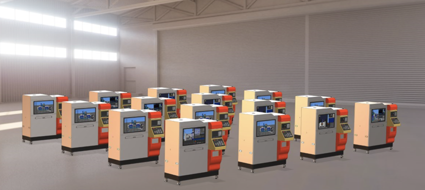 多系統(tǒng)數(shù)控理實(shí)虛實(shí)一體訓(xùn)練機(jī)(圖6) 數(shù)控系統(tǒng)面板